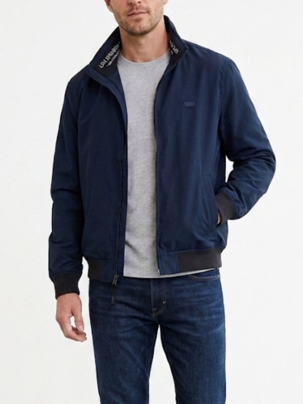 Levi Strauss & Co. Navy Blue Lightweight Bomber Harrington Jacket Mens Size XL